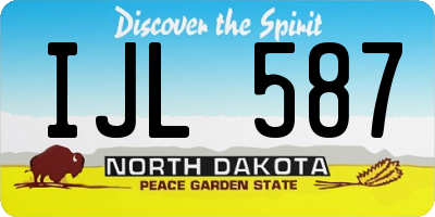 ND license plate IJL587