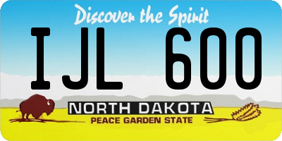 ND license plate IJL600