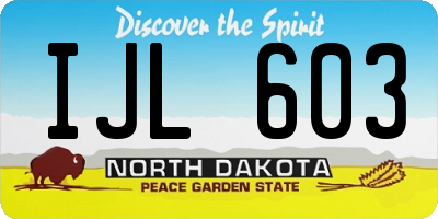 ND license plate IJL603