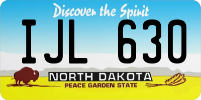 ND license plate IJL630