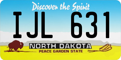 ND license plate IJL631