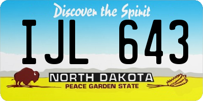 ND license plate IJL643