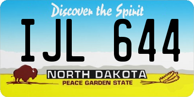 ND license plate IJL644