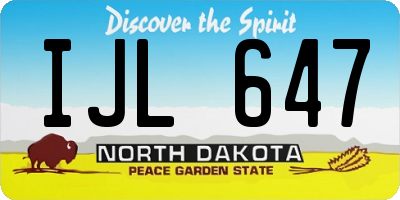 ND license plate IJL647