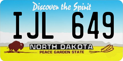 ND license plate IJL649