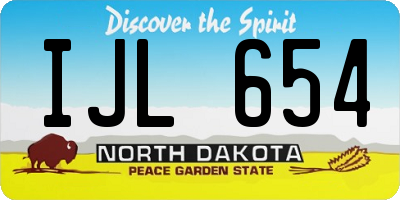 ND license plate IJL654