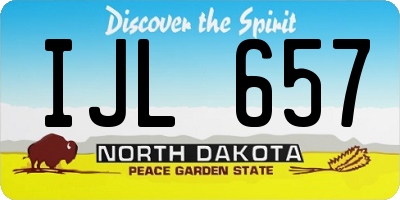 ND license plate IJL657
