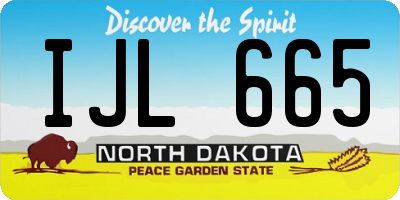 ND license plate IJL665