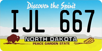 ND license plate IJL667
