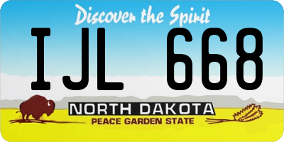 ND license plate IJL668
