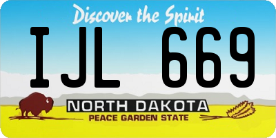 ND license plate IJL669