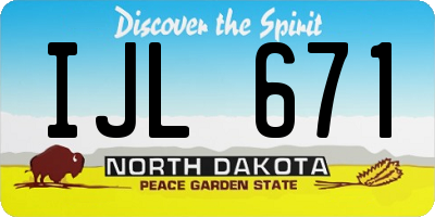 ND license plate IJL671