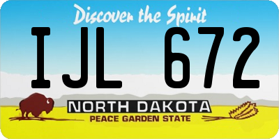ND license plate IJL672