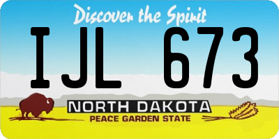 ND license plate IJL673