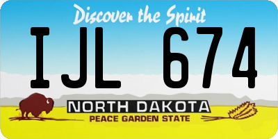 ND license plate IJL674