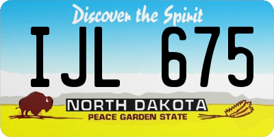 ND license plate IJL675