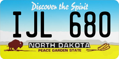 ND license plate IJL680