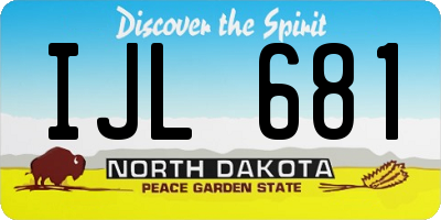 ND license plate IJL681