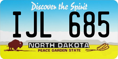 ND license plate IJL685
