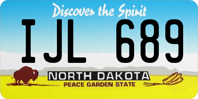 ND license plate IJL689
