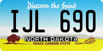 ND license plate IJL690
