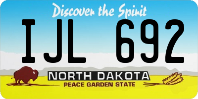 ND license plate IJL692