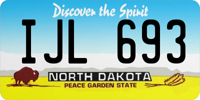 ND license plate IJL693
