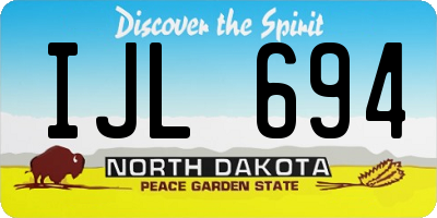 ND license plate IJL694