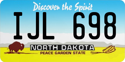 ND license plate IJL698