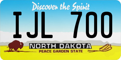 ND license plate IJL700