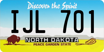 ND license plate IJL701