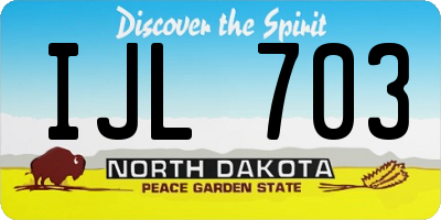 ND license plate IJL703