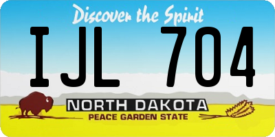 ND license plate IJL704