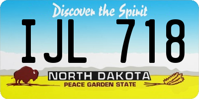 ND license plate IJL718