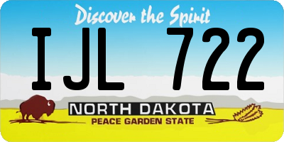 ND license plate IJL722