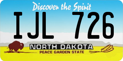 ND license plate IJL726