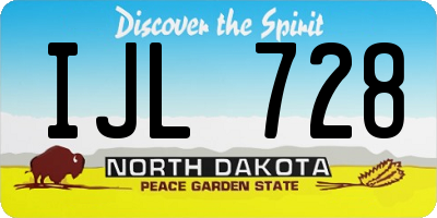ND license plate IJL728
