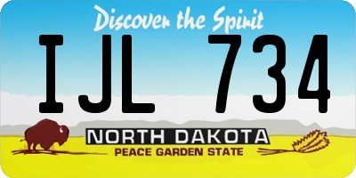 ND license plate IJL734