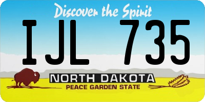 ND license plate IJL735