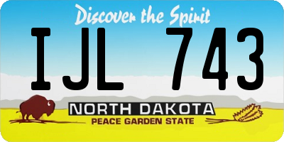 ND license plate IJL743