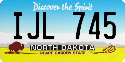 ND license plate IJL745