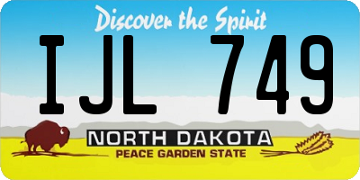 ND license plate IJL749