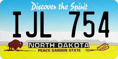 ND license plate IJL754