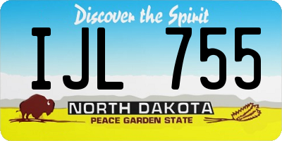 ND license plate IJL755