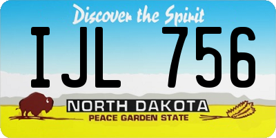 ND license plate IJL756