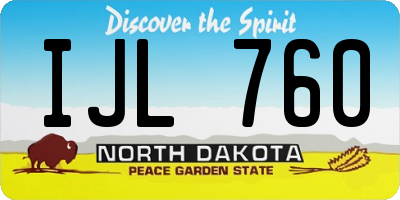 ND license plate IJL760