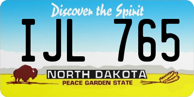 ND license plate IJL765