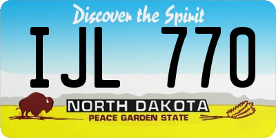 ND license plate IJL770