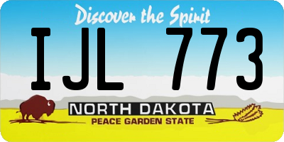 ND license plate IJL773