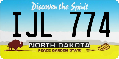 ND license plate IJL774